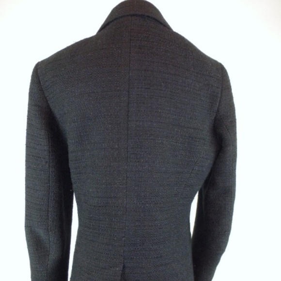 Theory black wool cotton textured woven blazer 10 - Picture 5 of 7
